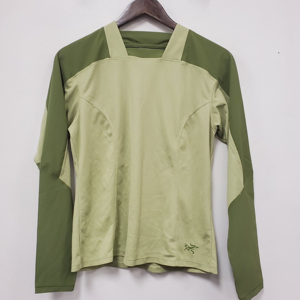 Arc'teryx Womens Base Layer Long Sleeve Shirt Size M Green Outdoor Hiking Layer